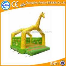 Giraffe style simple gonflable sauter bouncer, jaune et vert guangzhou gonflable chateau gonflable